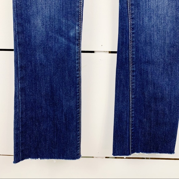 DL1961 Cindy Raw Hem Slim Boot Cut Jeans Dark Wash Denim Size 24 00 Cotton Poly - Picture 5 of 13